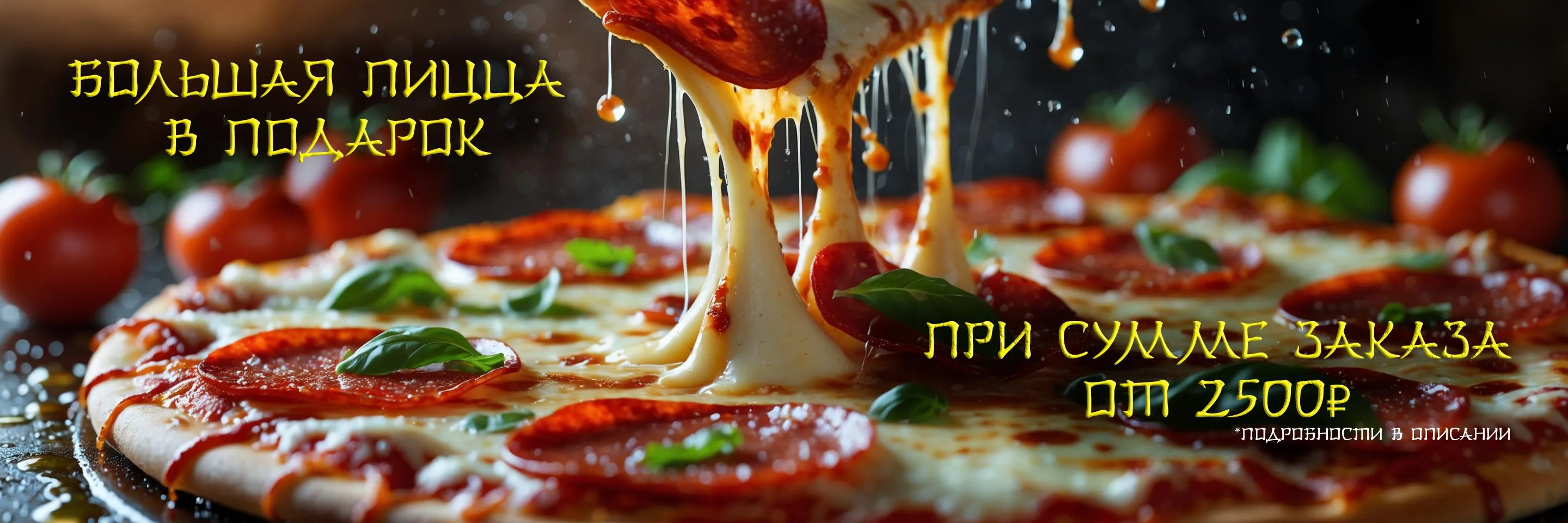 Большая пицца в подарок